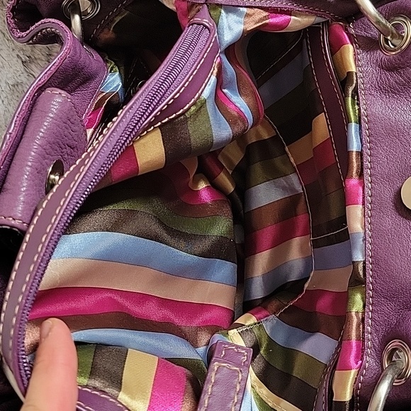 Tignanello purple shoulder handbag - Picture 6 of 9